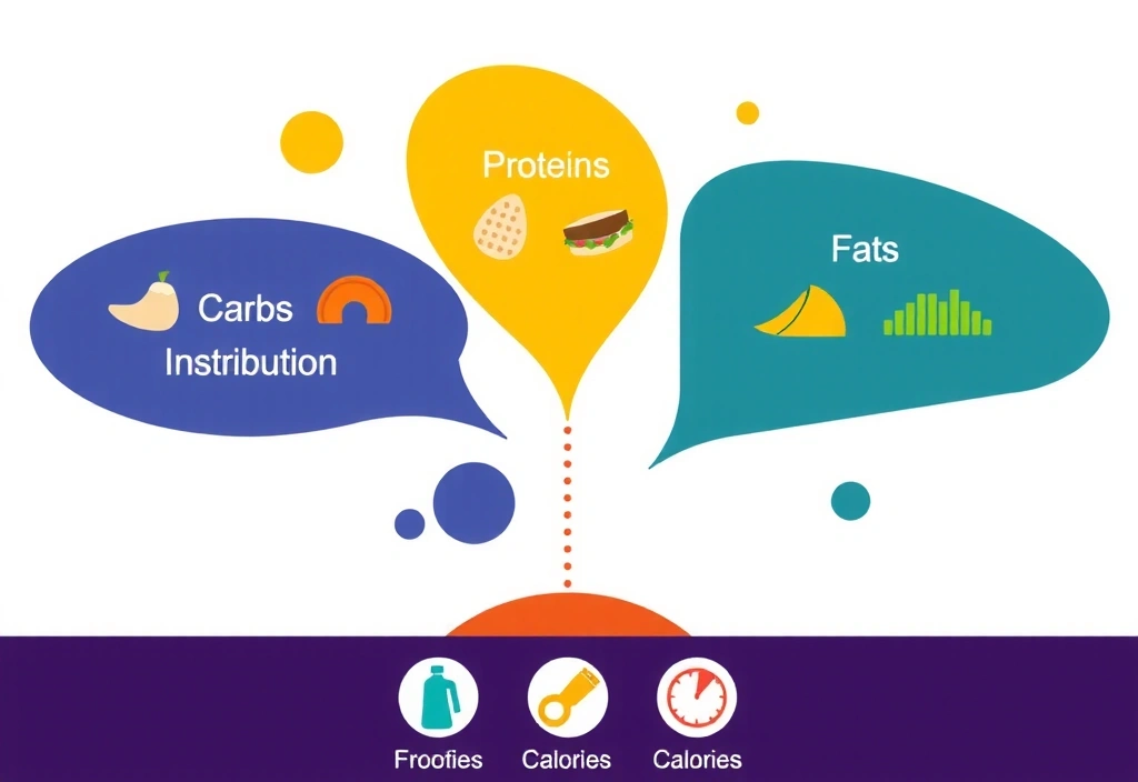 Diagramm oder Infografik zur Nährstoffverteilung und Kalorienbedarfsberechnung.